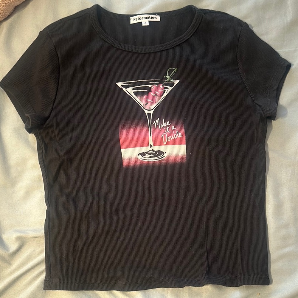 Reformation Black Graphic Tee